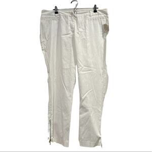 NWT MICHAEL MICHAEL KORS SIZE 16 White Pants Side Ankle Zip Coastal Grandma
